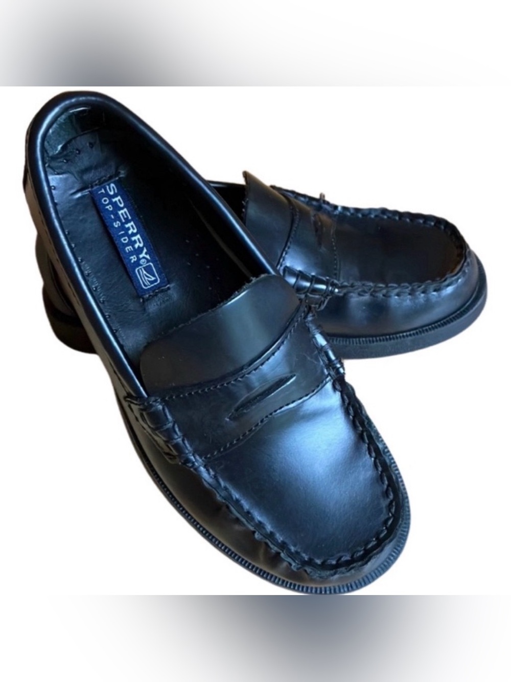 Sperry Top-Sider Colton Boys Leather Black Penny Loafer 12.5